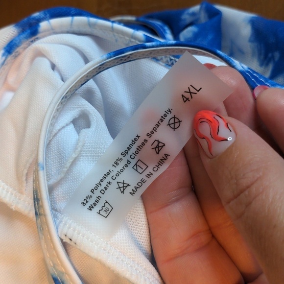 TIE DYE TWO-PIECE TANKINI SWIM DRESS 4XL 4th Of July Ready! - Picture 11 of 16